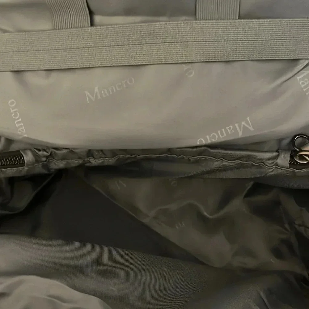 Mancro | Full size Diaper bag for baby Backpack with cooler holds bottles gray